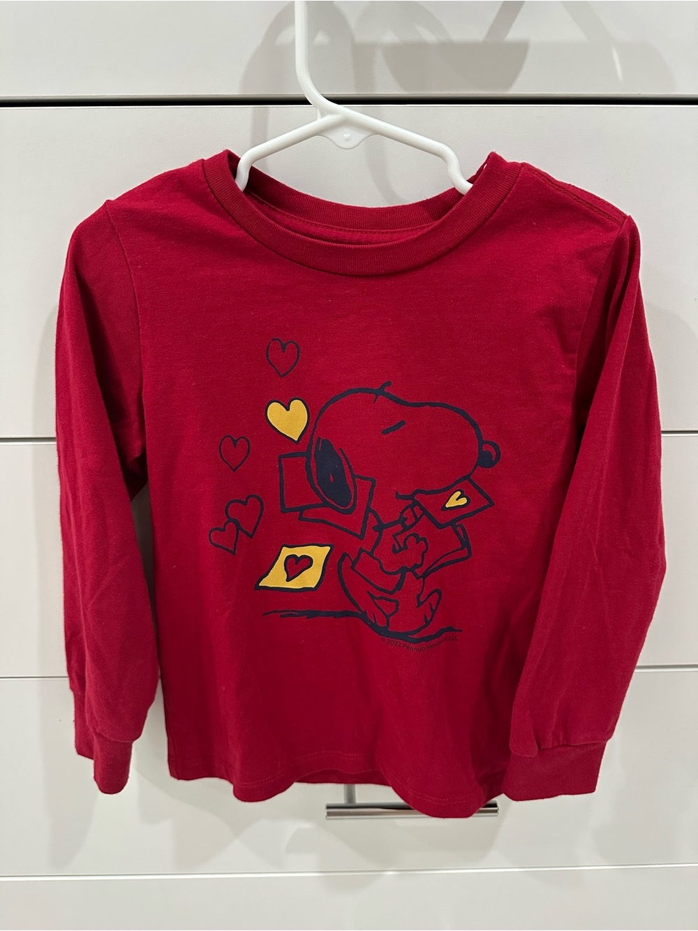 Gap Kids Red Long-Sleeve Snoopy Graphic Tee Size 5